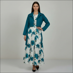 Winter Festival Digital Sleeve'less Maxi With Koti ❤️